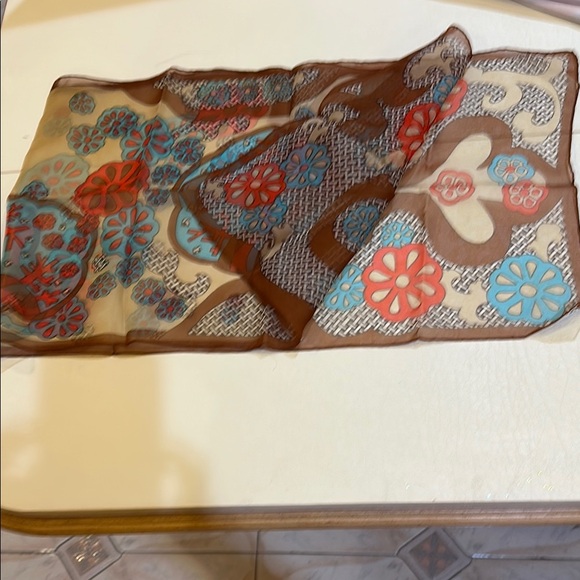 Brown Floral Patterned Women's Scarf - Picture 4 of 4